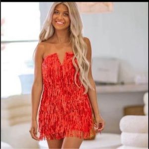 Amazing Lace Red Sequin Dress NWT